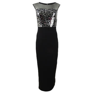Vince Camuto Womens Sequin Illusion Detail Gown - 2 Vince Camuto Womens Sequin Illusion Detail Gown - 2