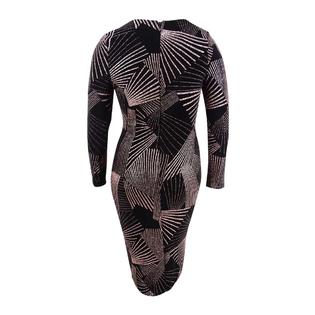 Betsy & Adam Women's Geometric-Pattern Dress (16, Black/Gold) Betsy & Adam Women's Geometric-Pattern Dress (16, Black/Gold)