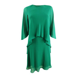 Lauren Ralph Lauren Women's Layered Georgette Dress (2, Lush Emerald) Lauren Ralph Lauren Women's Layered Georgette Dress (2, Lush Emerald)