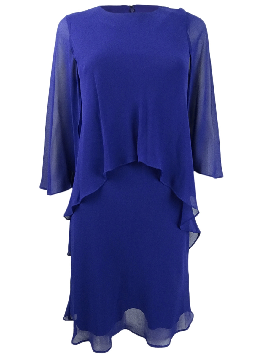 sachin and babi light blue dress Tilly caped jersey gown in black - Ralph Lauren Collection