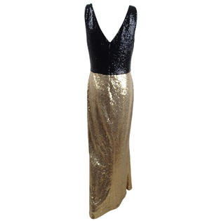 Lauren Ralph Lauren Women's Sequin V-Neck Gown (4, Gold/Black) Lauren Ralph Lauren Women's Sequin V-Neck Gown (4, Gold/Black)