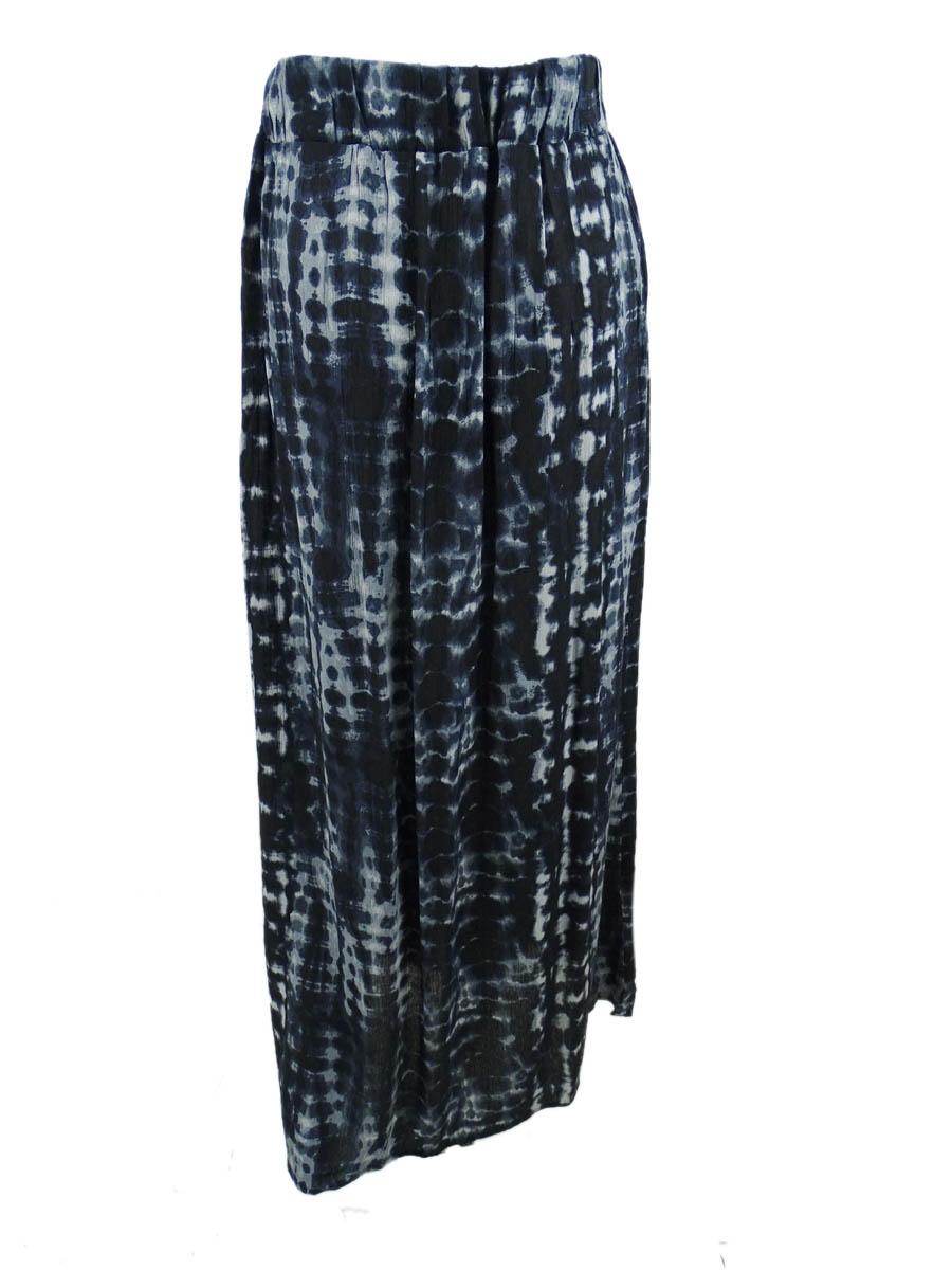 Be Bop Juniors' Printed Double-Slit Maxi Skirt (S, Black Multi Combo)