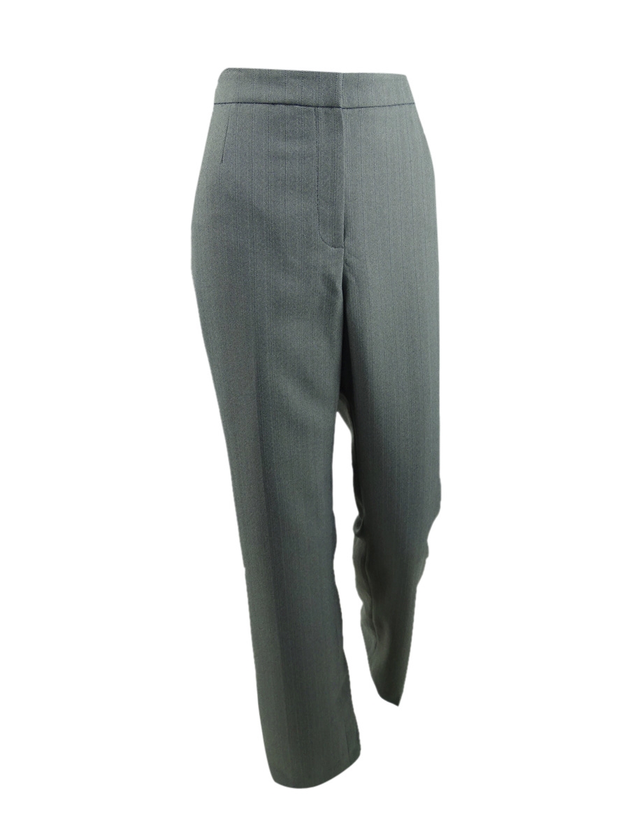 Le Suit Women's Single-Button Pants Suit (8, Grey/Black)