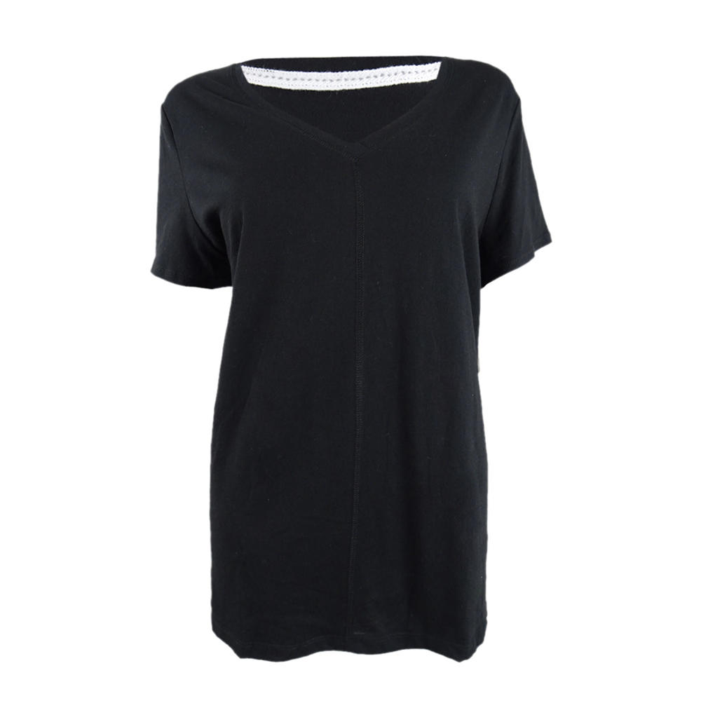 Charter Club Women's V-neck Pajama Top (XL, Deep Black)