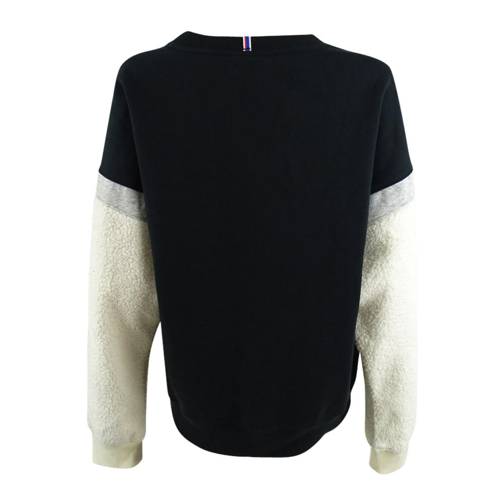 Champion Women's Heritage Fleece Colorblocked Sweatshirt (M, Black/Chalk)