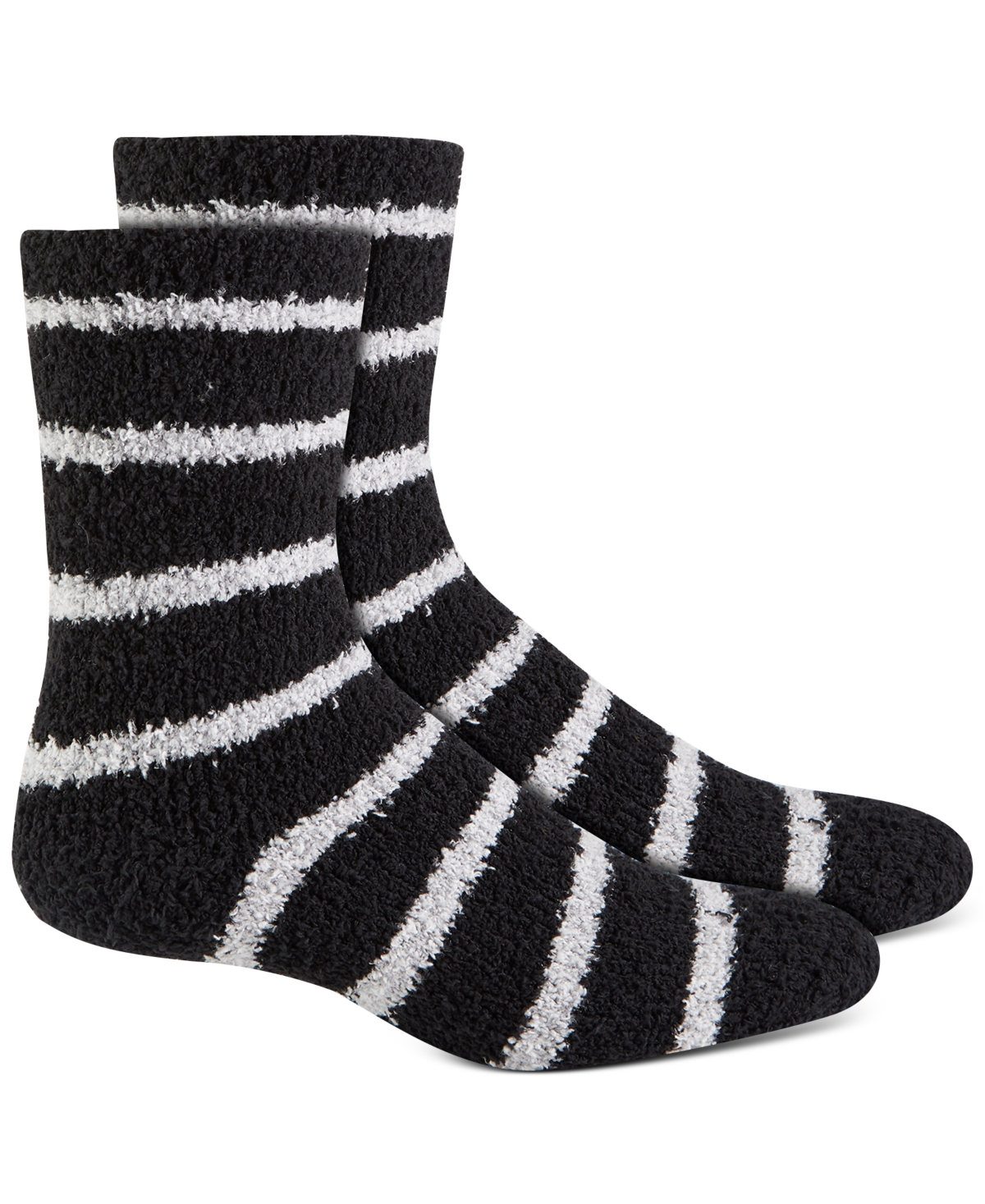 Charter Club Women's Marled Stripe Butter Socks (One Size, Black)