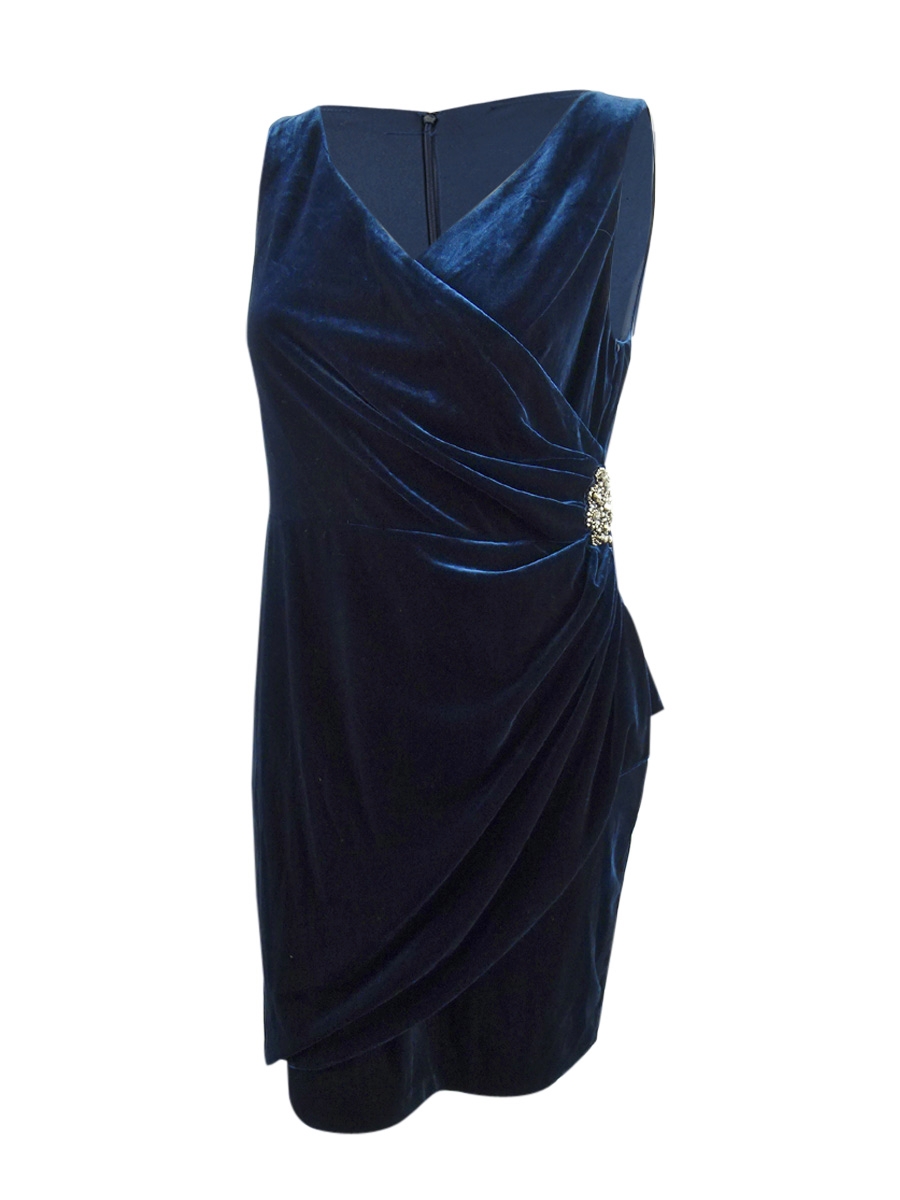 Alex Evenings Women's Petite Velvet Sheath Dress (16P, Imperial)