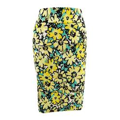 Nine West Women's Floral-Print Pencil Skirt (4, Yellow Multi)