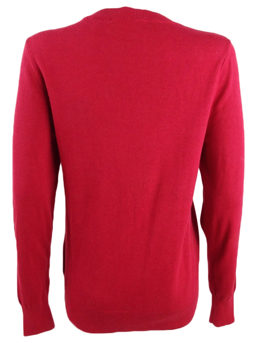 Michael Kors Michael Michael Kors Women's Plus Lace-Up Crewneck Sweater (0X, Red Currant)