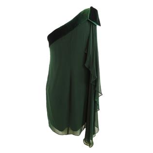 Lauren Ralph Lauren Women's Chiffon One-Shoulder Dress (16, Deep Pine) Lauren Ralph Lauren Women's Chiffon One-Shoulder Dress (16, Deep Pine)