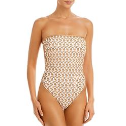 Missoni Mare Women's Bandeau One Piece Swimsuit (48, White/Gold)