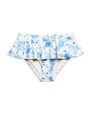 Frankies Bikinis Gigi Hadid x Frankie's Bikinis Girls' Maple Ruffled Bikini Bottom (4T, Blue)