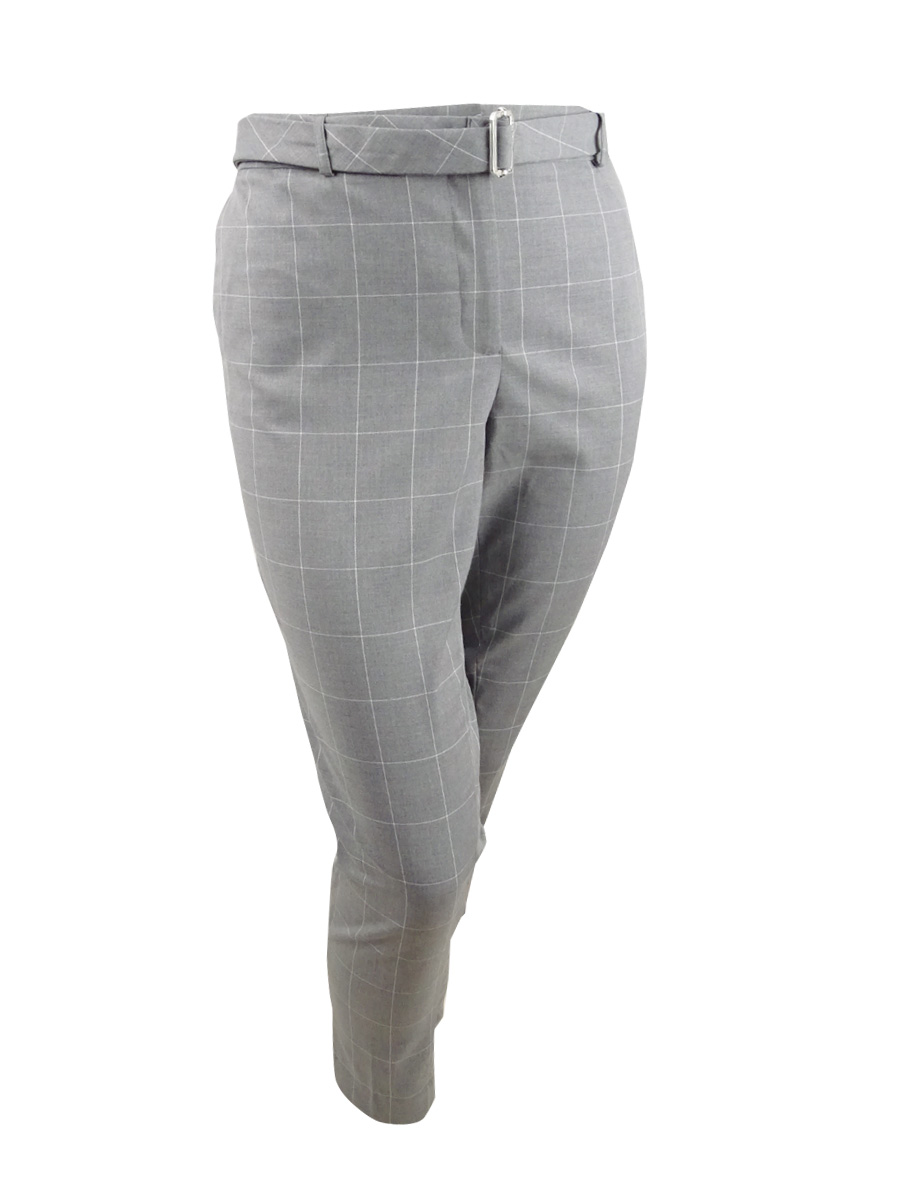 Calvin Klein Women's Petite Printed Belted Pants
