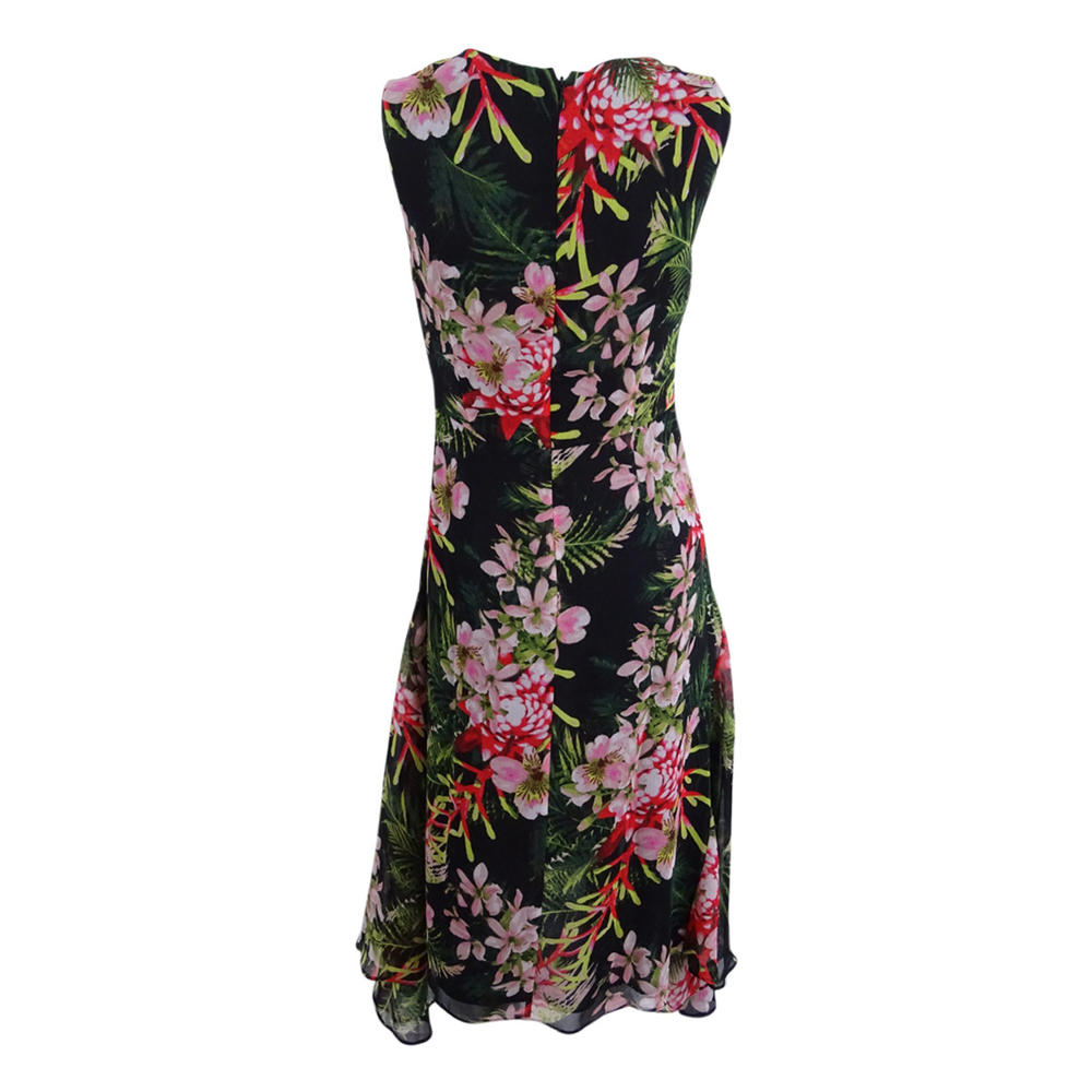 Tommy Hilfiger Women's Floral Handkerchief Hem Chiffon Dress