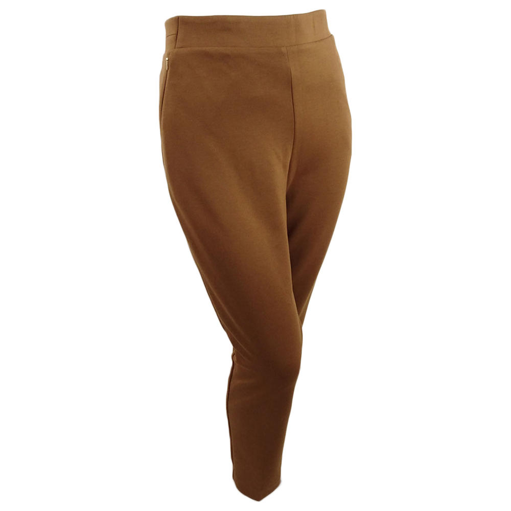 Calvin Klein Women's Pull-On Zippered-Pocket Pants (8, Cinnamon)