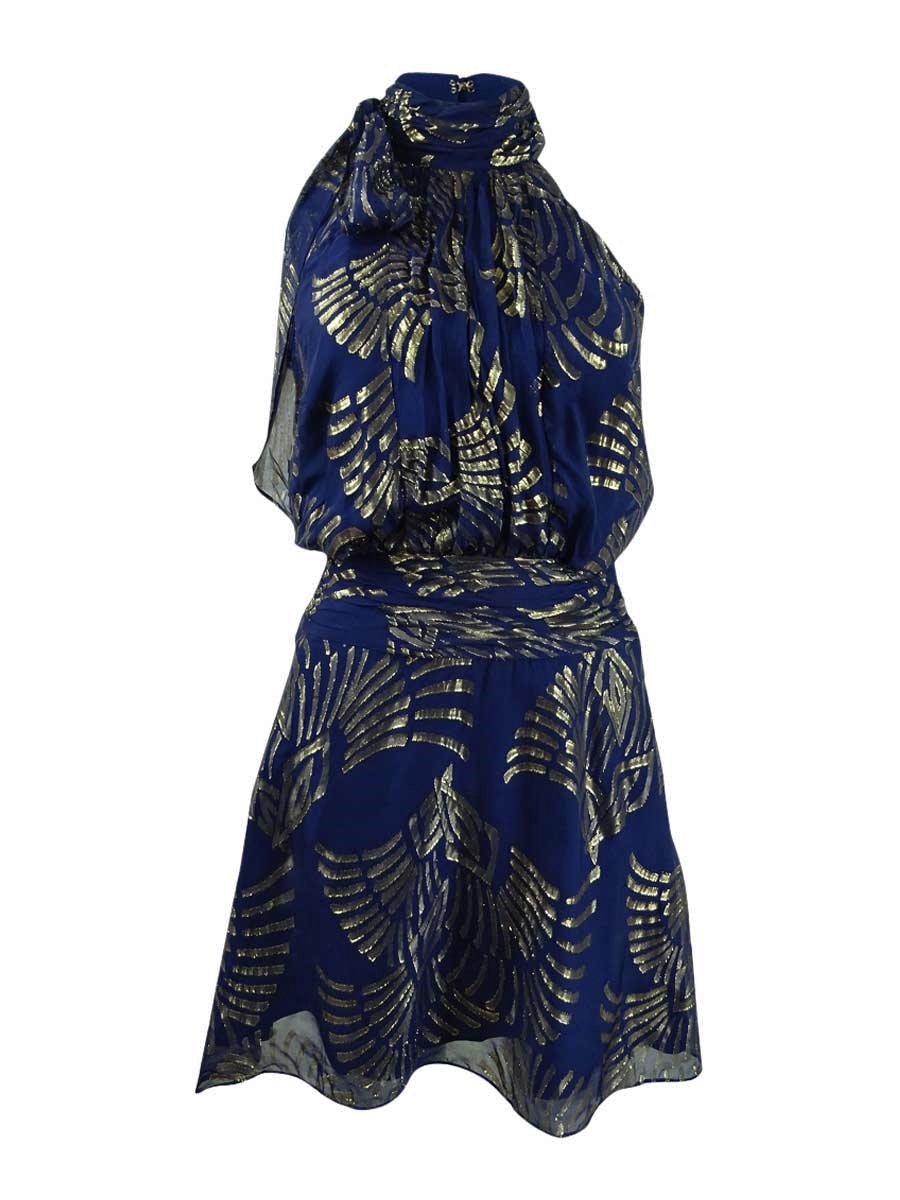knee length dresses for ladies Metallic Animal Print Maxi Dress main image 0