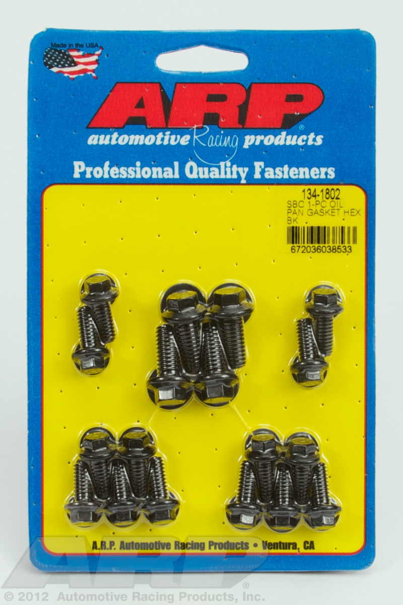 ARP for SB Chevy 1-pc oil pan gasket hex bolt kit 134-1802