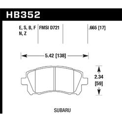 Hawk Performance HB352S.665 HT-10 Disc Brake Pad Fits Forester Impreza Legacy