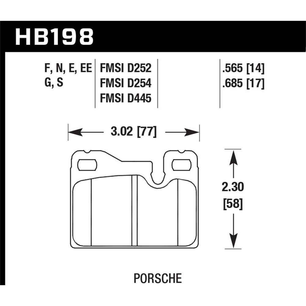 Hawk Performance HB198S.685 HT-10 Disc Brake Pad Fits 77-95 924 928 944