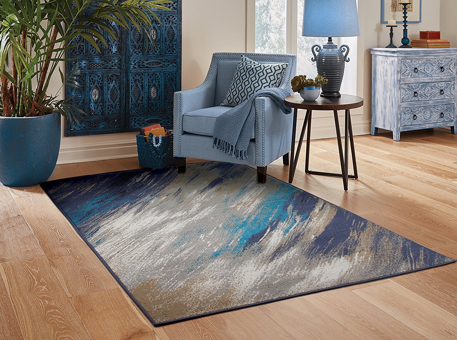 As Quality Rugs Modern Abstract Blue Gray Area Rugs For Living