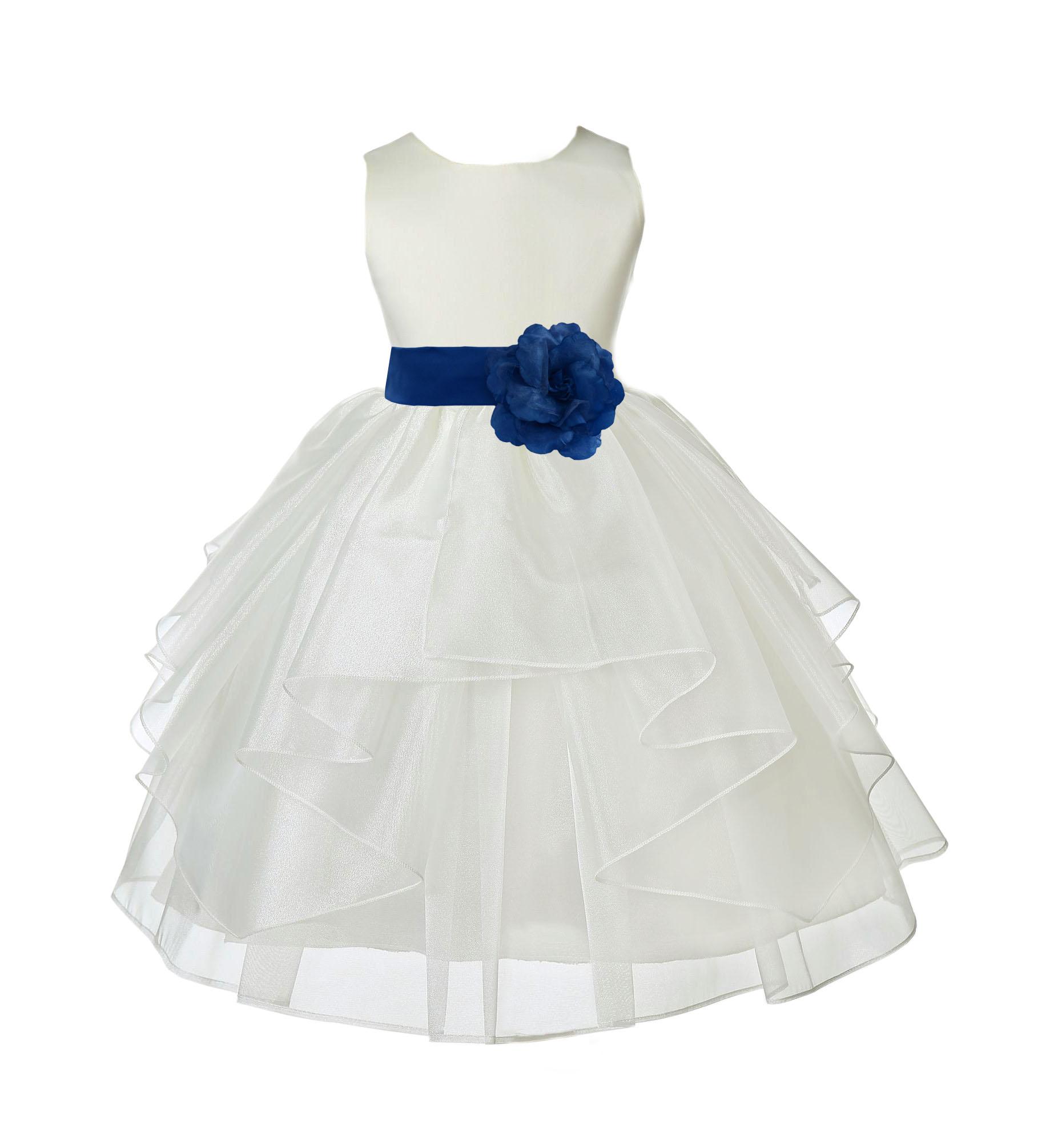 Ekidsbridal Wedding Pageant Ivory Shimmering Organza Flower Girl Dress Toddler Special Occasions Bridesmaid Handmade 4613t