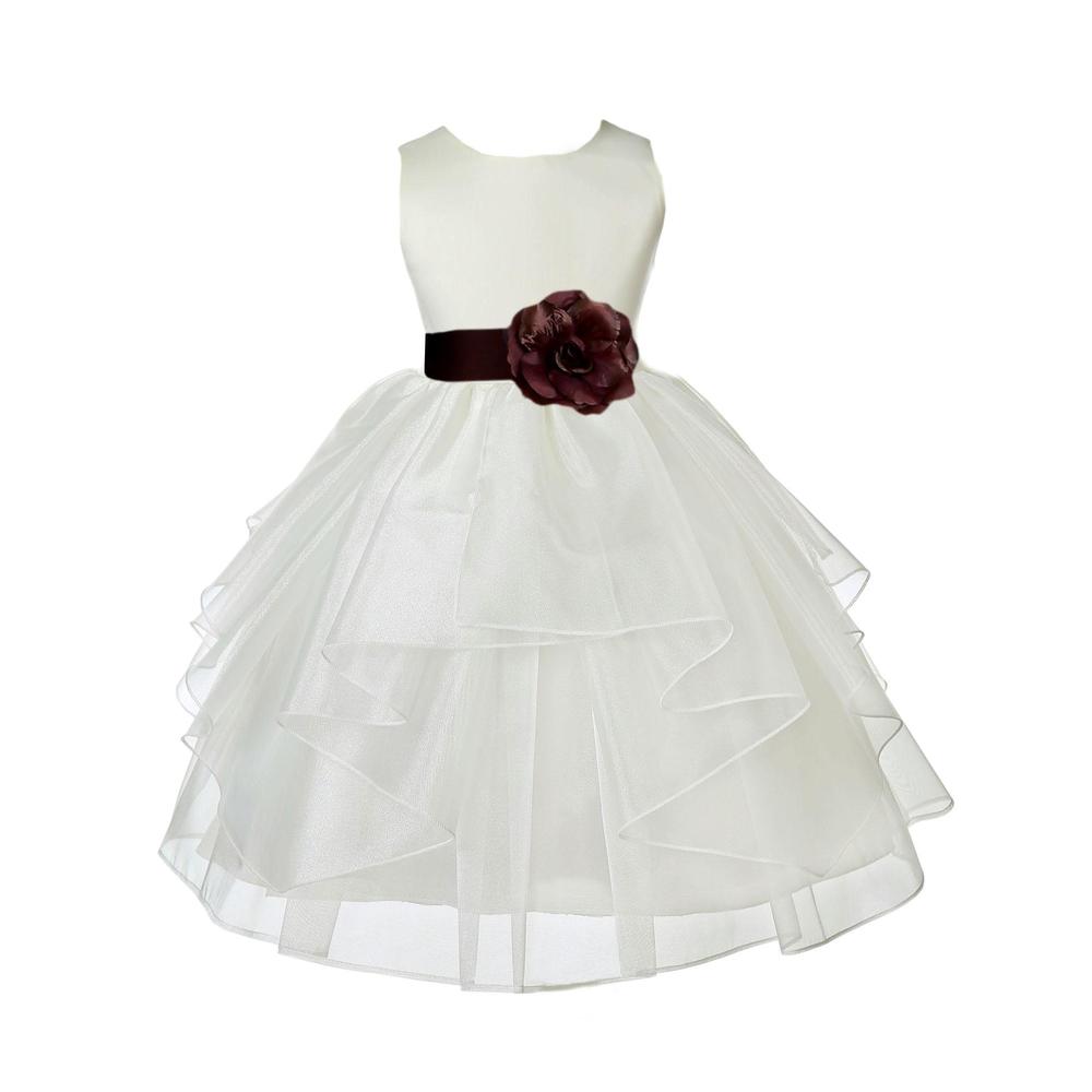Ekidsbridal Wedding Pageant Ivory Shimmering Organza Flower Girl Dress Toddler Special Occasions Bridesmaid Handmade 4613t