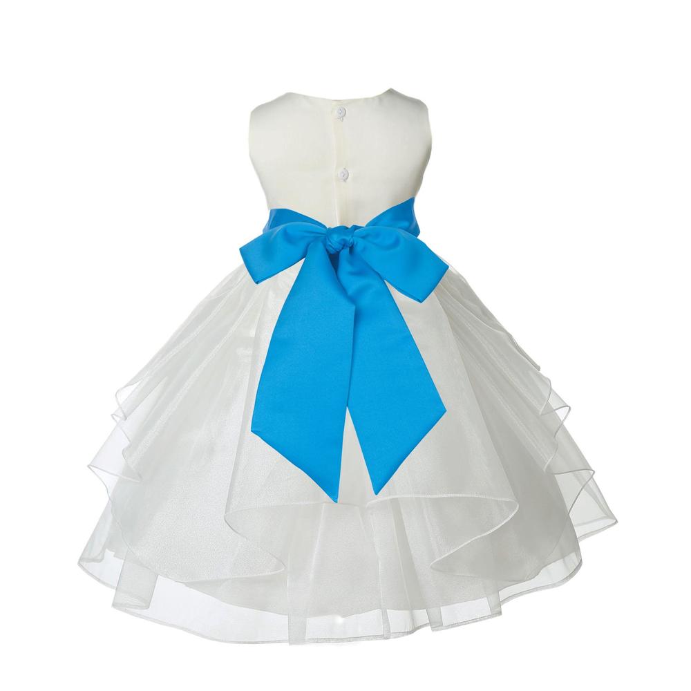 Ekidsbridal Wedding Pageant Ivory Shimmering Organza Flower Girl Dress Toddler Princess Bridesmaid Holiday Easter  4613s