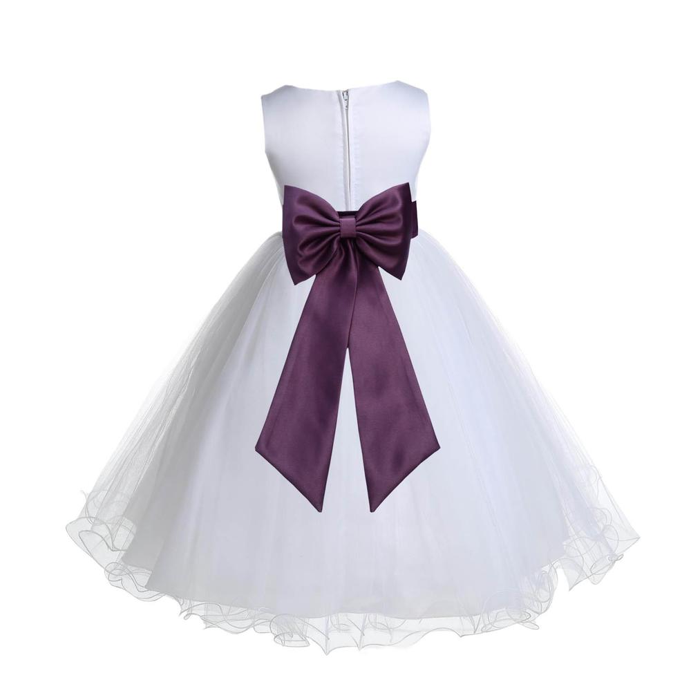 Ekidsbridal Wedding Pageant White Tulle Rattail Edge Flower Girl Dress Toddler Princess Bridesmaid Holiday Easter 829t