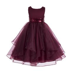 ekidsbridal Asymmetric Ruffled Organza Sequins Flower Girl Dress Special Occasion Dresses Ballroom Gown Princess Dresses Toddler Girls 012S