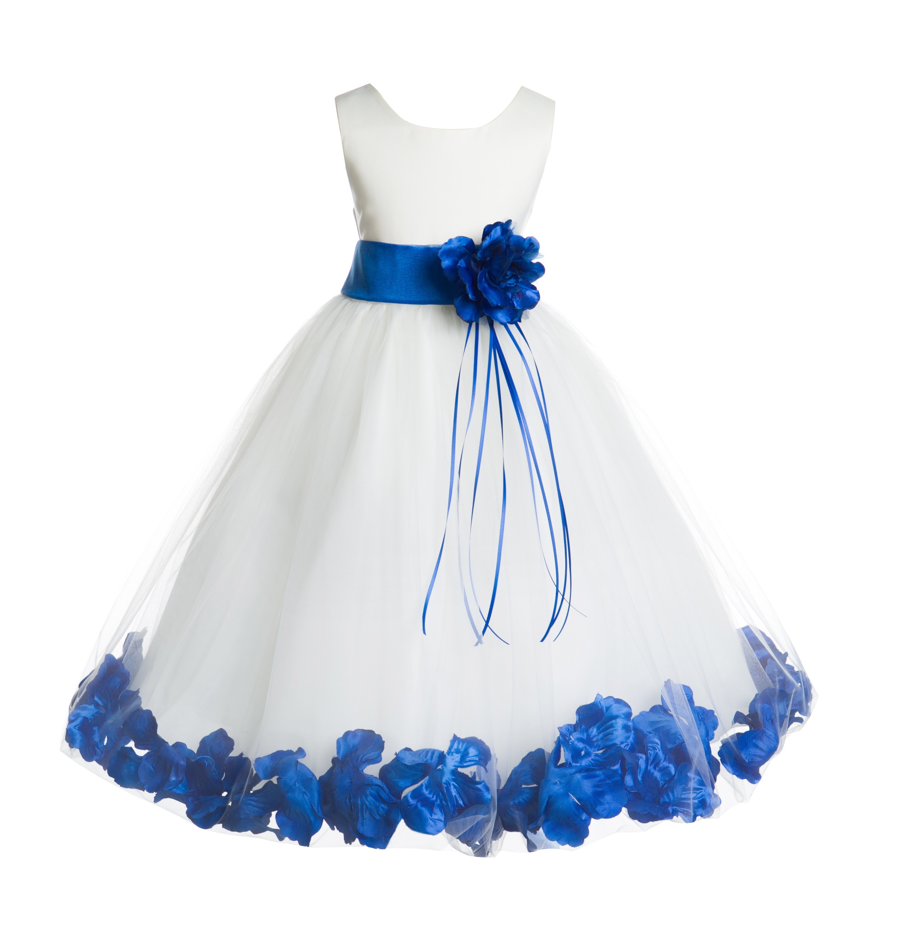 ekidsbridal Ivory Tulle Floral Rose Petals Junior Flower Girl Dresses Pageant Special Occasions 007 Size 6-9m 12-18m 2 4 6 8 10 12 14 16