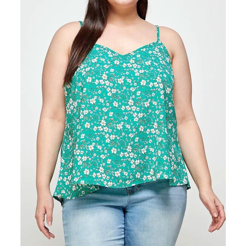 Yazona Women's Plus Size, Ditsy Floral Print Cami Top