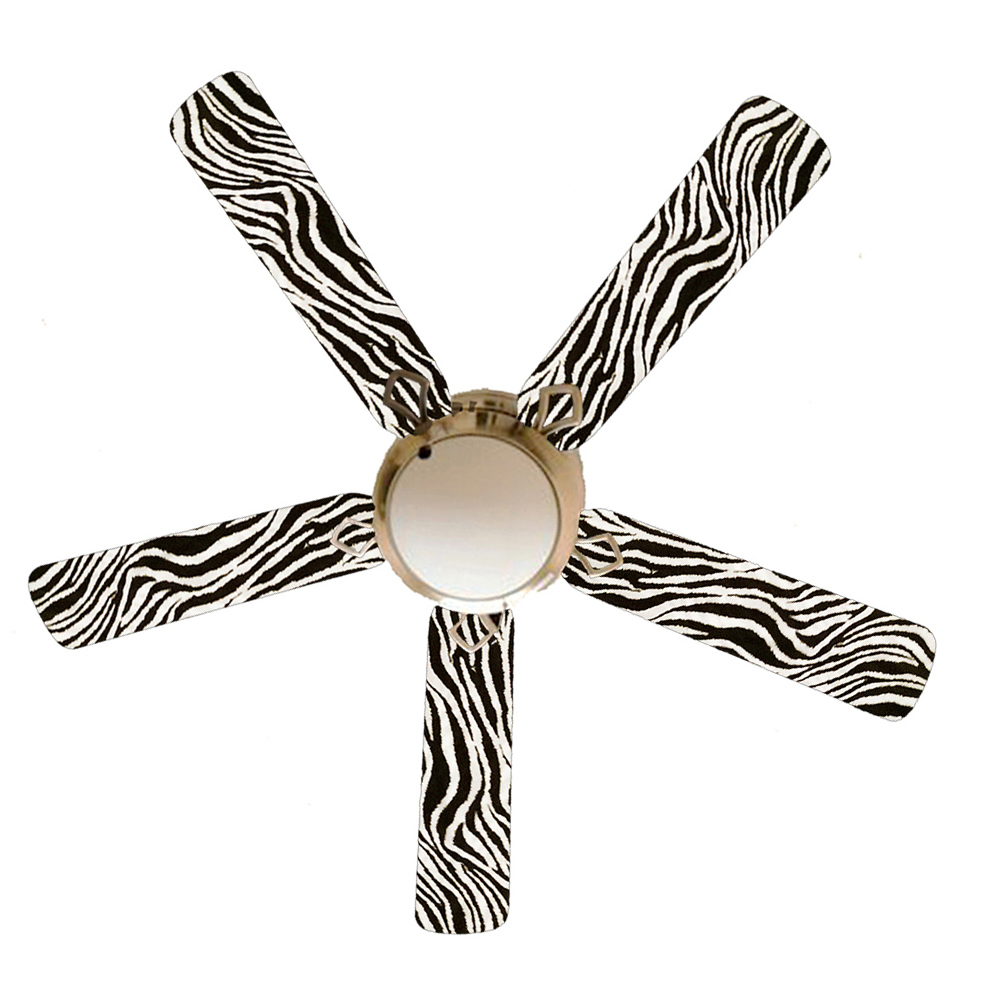 888 Cool Fans Zebra Black and White 52" Ceiling Fan with Lamp