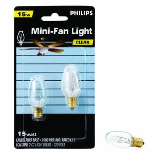 Philips 133876 Clear 15 Watt C7 1 2 Candle Base Ceiling Fan