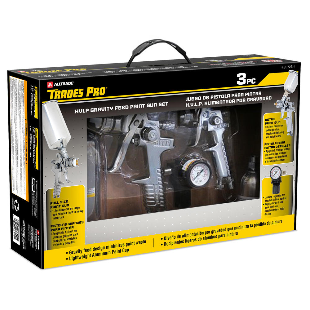 TradesPro 3 Pc. Hvlp Paint Spray Gun Set - 837234