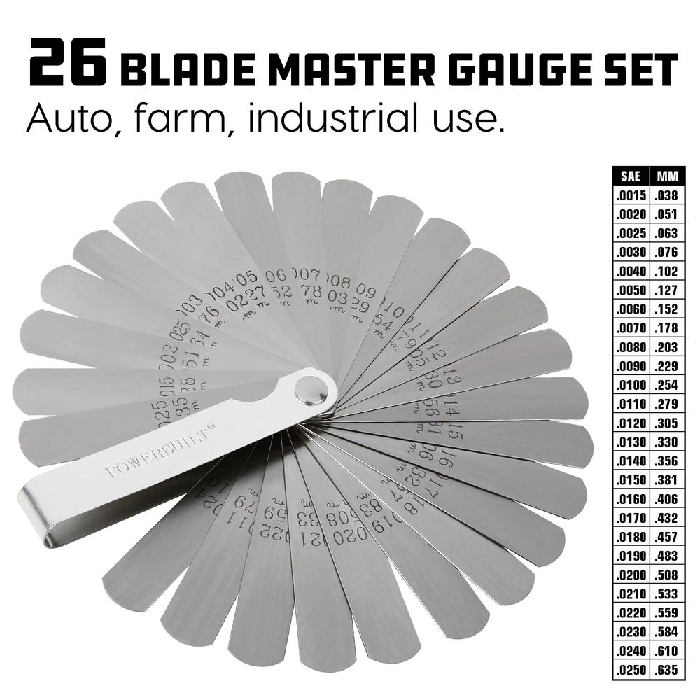 Powerbuilt 26 Blade Master Feeler Gauge Set - 648517