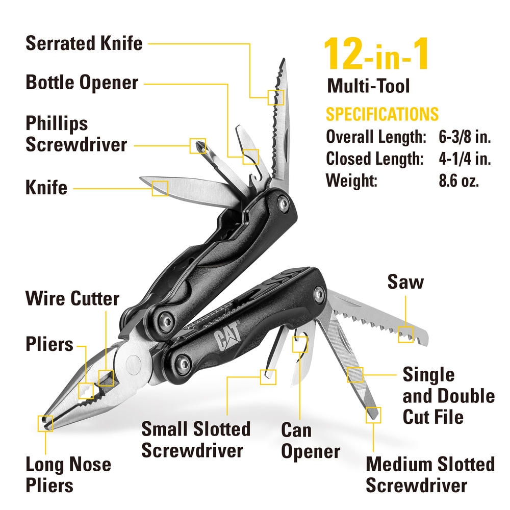 Cat Footwear Cat 4 pc Multi-Tool & Folding Pocket Knife Set - 980103