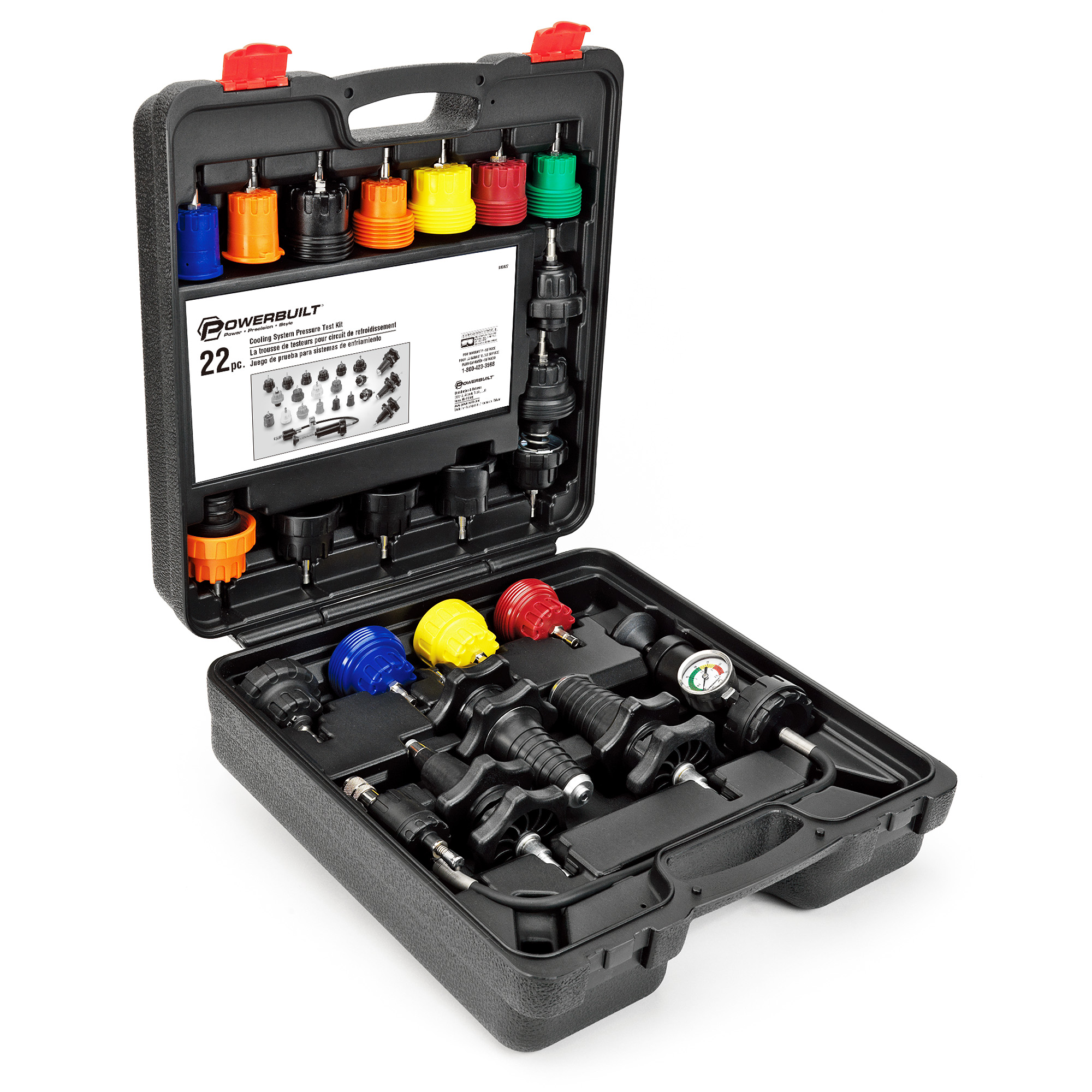 Powerbuilt 22 Piece Cooling System Pressure Test Set 940427 Powerbuilt 22 Piece Cooling System Pressure Test Set 940427