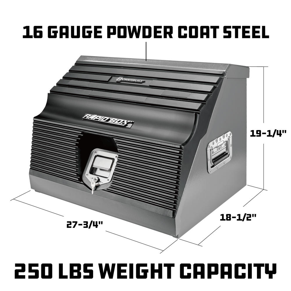 Powerbuilt 26 Inch Rapid Box Portable Slant Front Tool Box - Gray - 240111