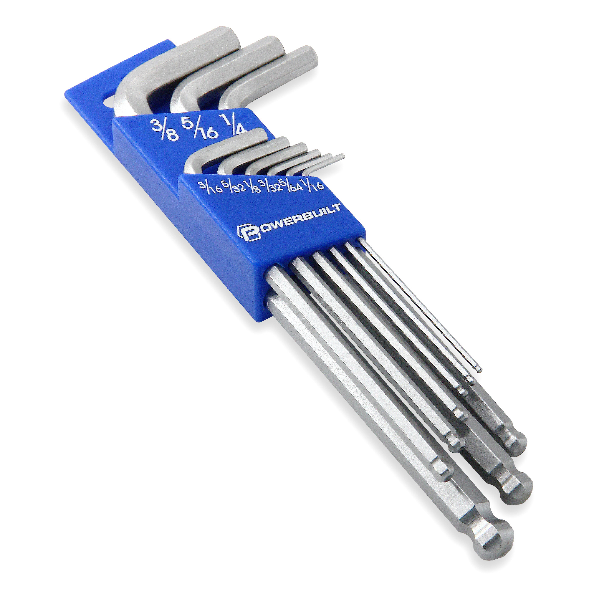 Powerbuilt 9 Piece SAE Long Arm Hex Key Wrench Set - 640081