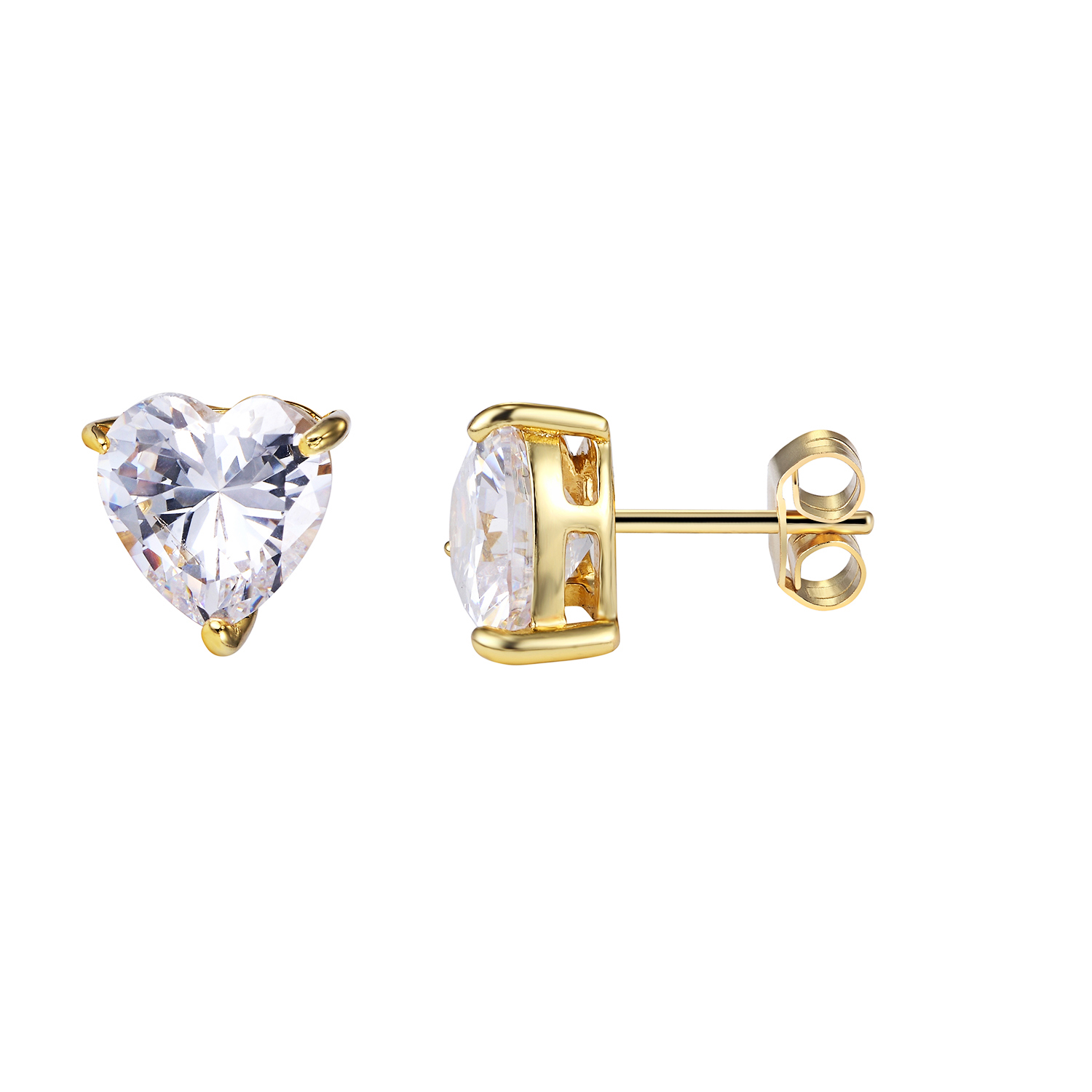 Master Of Bling Men S Earrings Sears Master Of Bling Solitaire Heart Cut Earrings 14k Yellow Gold Over Sterling Silver Lab Diamonds New