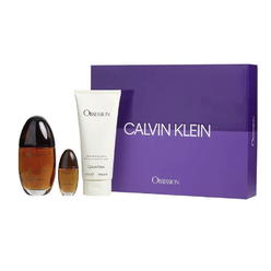 Calvin Klein Obsession By Calvin Klein- Eau De Parfum Spray 3.4 Oz & Body Lotion 6.7 Oz & Obsession Eau De Parfum Spray .5 Oz Mini