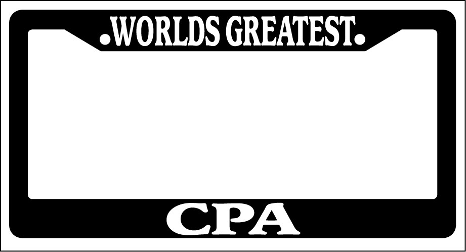 SEC13 Frames Black License Plate Frame World's Greatest CPA Auto Accessory EBSK