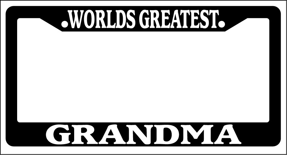 SEC13 Frames Black License Plate Frame World's Greatest Grandma Auto Accessory EBSK