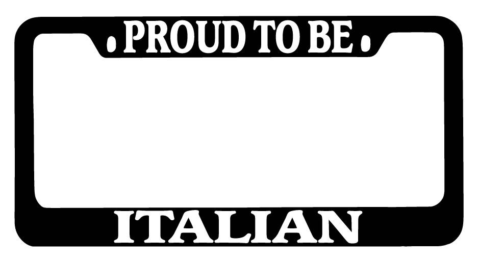 SEC13 Frames Black METAL License Plate Frame Proud To Be Italian Auto Accessory EBSK