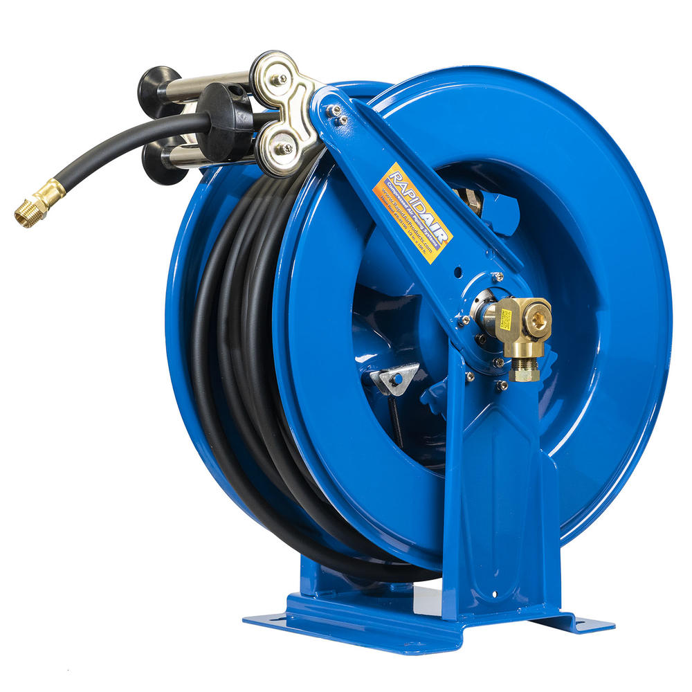 Rapidair 1/2" x 100' Dual Arm Steel Hose Reel 1/2" Inlet and Outlet R-05100