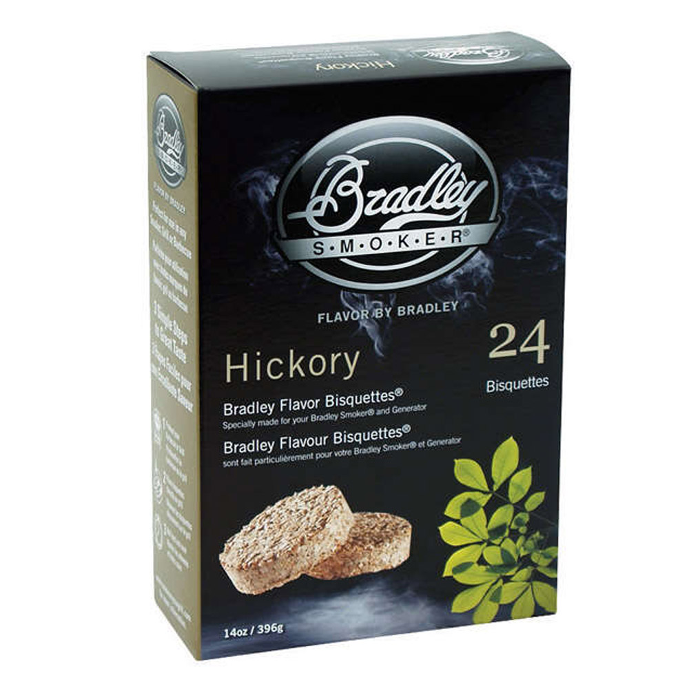 Bradley Smokers Bradley Smoker 24 Pack Hickory Flavor Smoke Bisquettes Premium Hardwood Chips