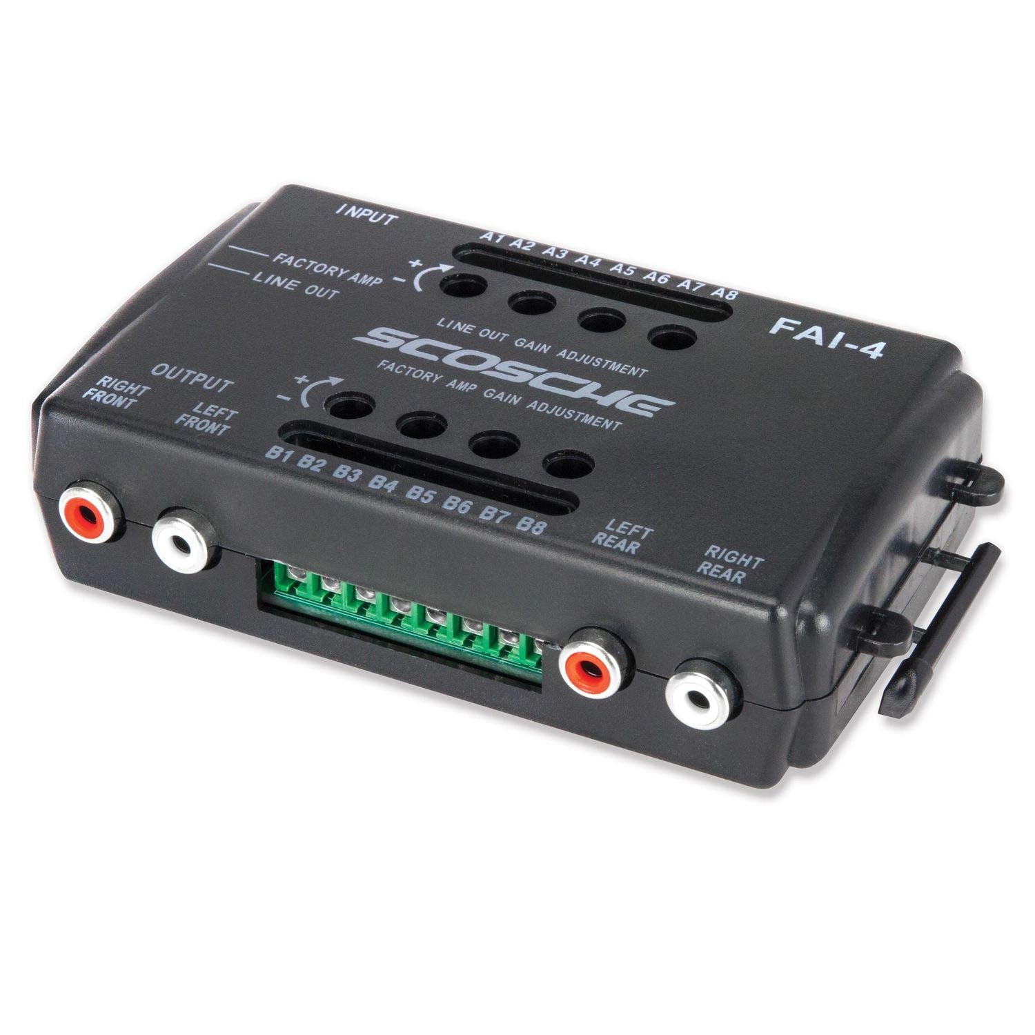 Scosche ﻿﻿Scosche 4 Channel Speaker Level Converter Input to RCA Matching Output Audio