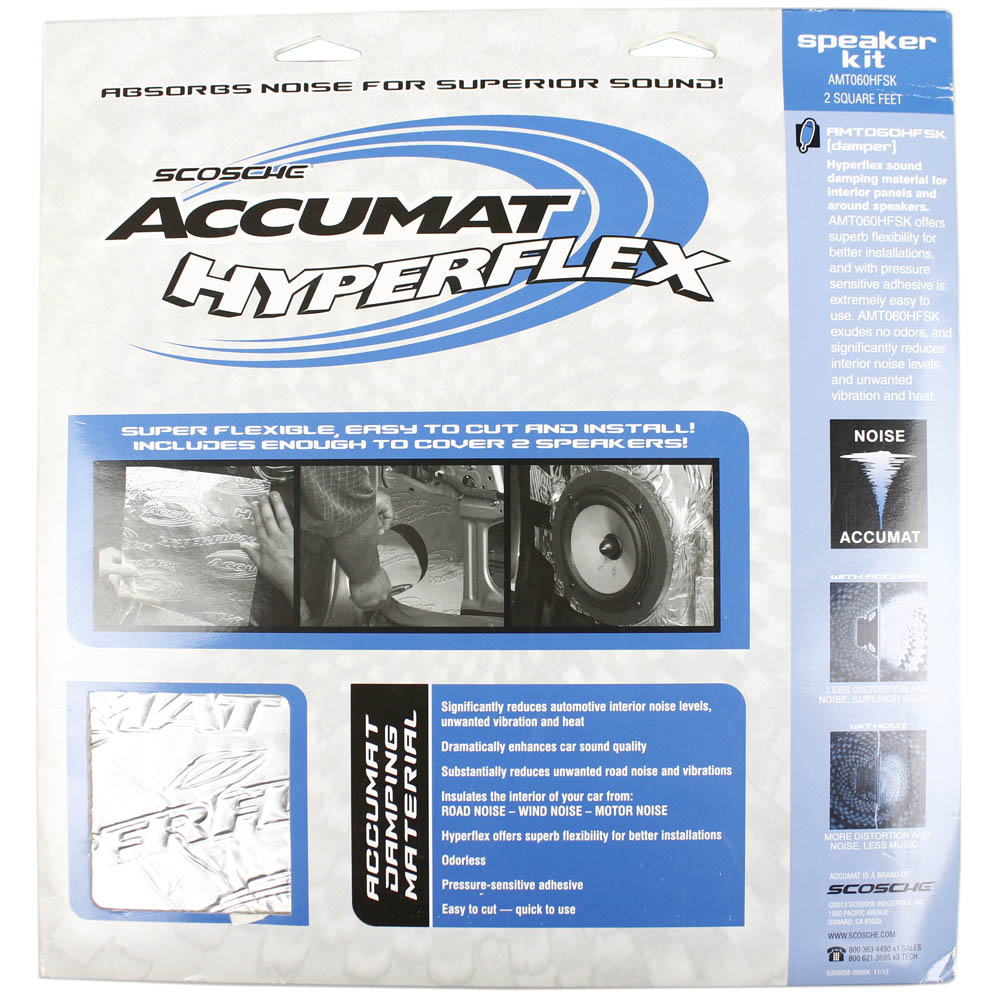 Scosche Sound Dampening Damping Door Speaker Kit Accumat Hyperflex (2) Sheet 12" x 12"