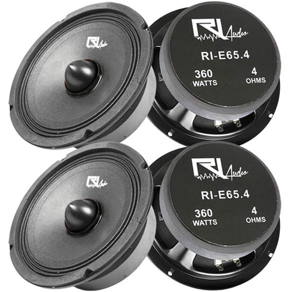 RI Audio Car Audio 6.5" Midrange Speakers 360W Peak Power 180W RMS 4 Ohm RI-E65.4 2 Pair