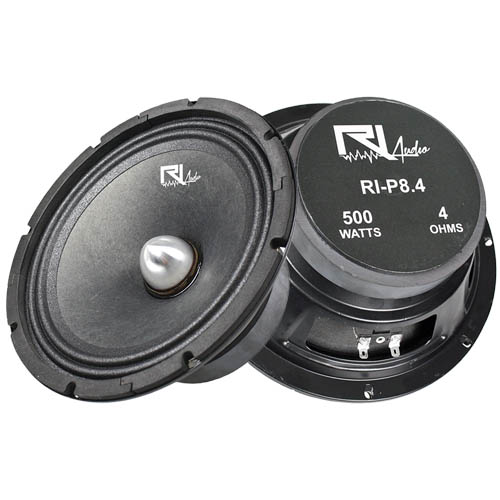 RI Audio Car Audio 8" Midrange Speakers 500 Watts Peak 250 Watts RMS 4 Ohm RI-P8.4 2 Pack